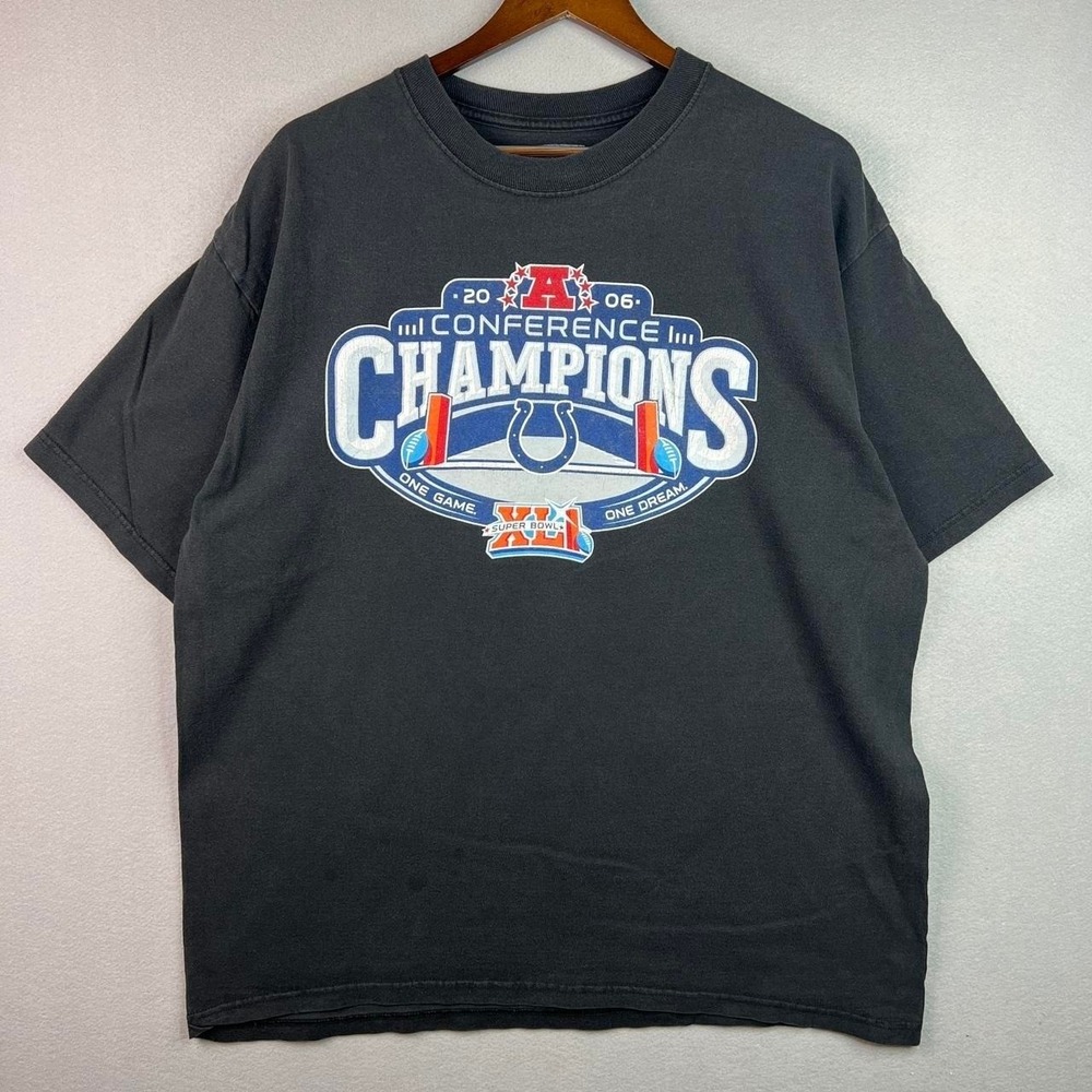 2006 Indianapolis Colts Conference Champions Black Tee Shirt XL